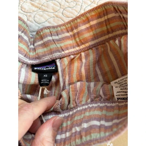 Patagonia Womens Garden Island Shorts Evening Mauve Striped Hemp Blend Size XS - Picture 5 of 5